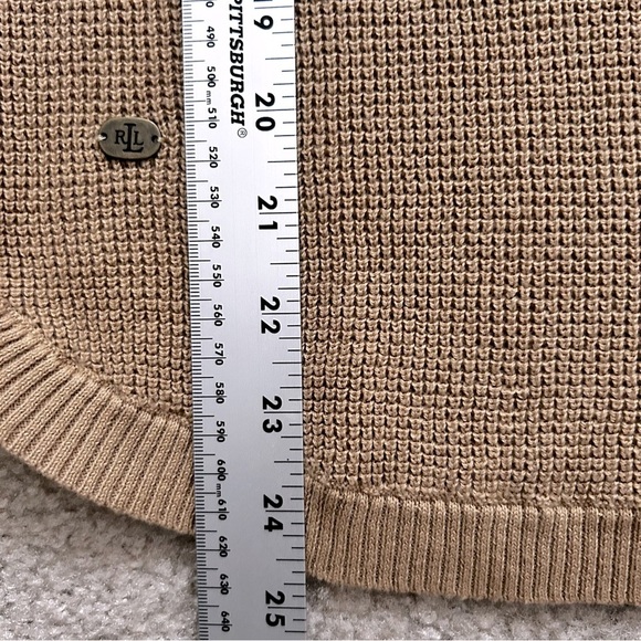 Lauren Ralph Lauren Tan Waffle Print Hooded Sweater - Picture 7 of 7